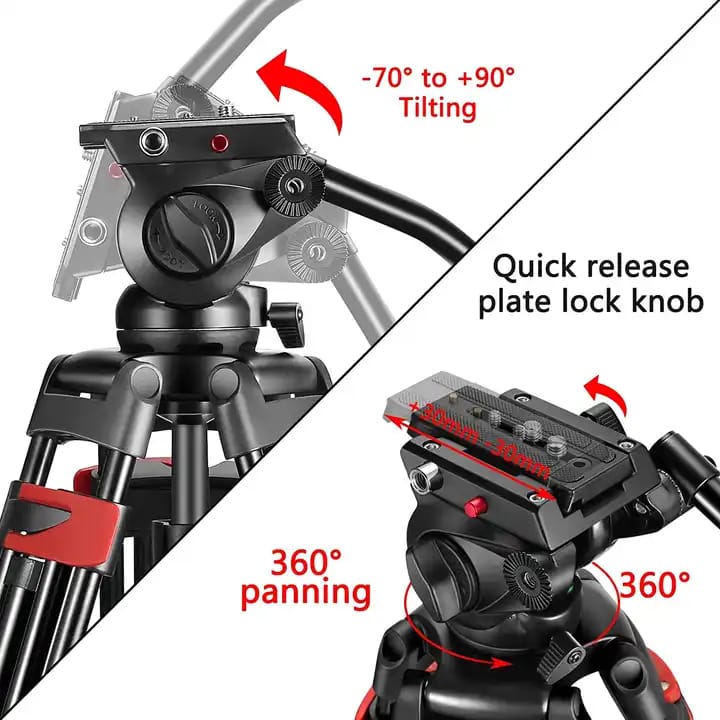 180cm Stable and Versatile Camera Tripod with Ground-Level Extender Kit (2)