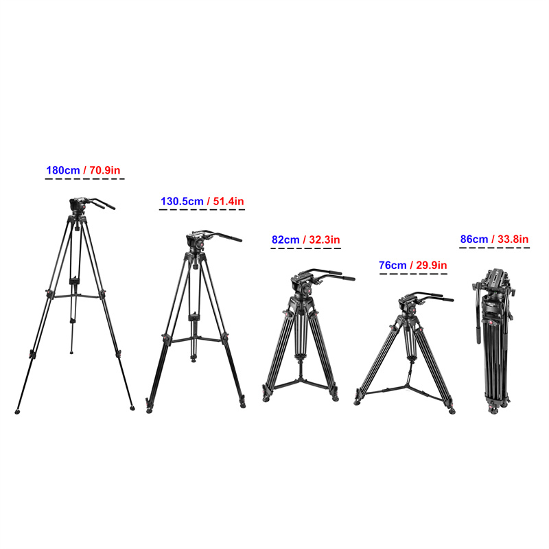 70.9 inch Video Tripod with 75mm Bowl Fluid Head K07