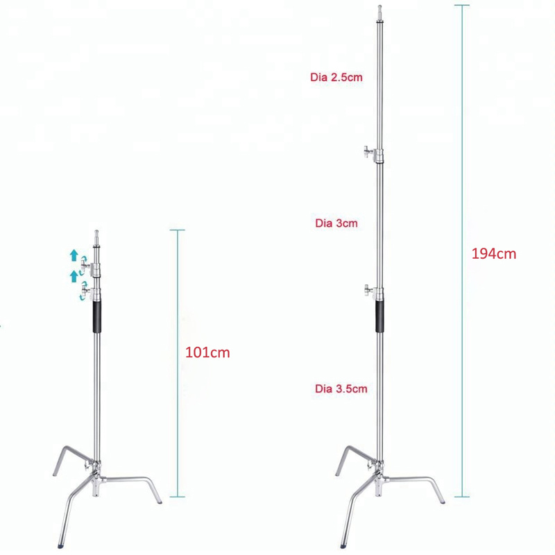 MagicLine Stainless Steel C Light Stand (194CM )07