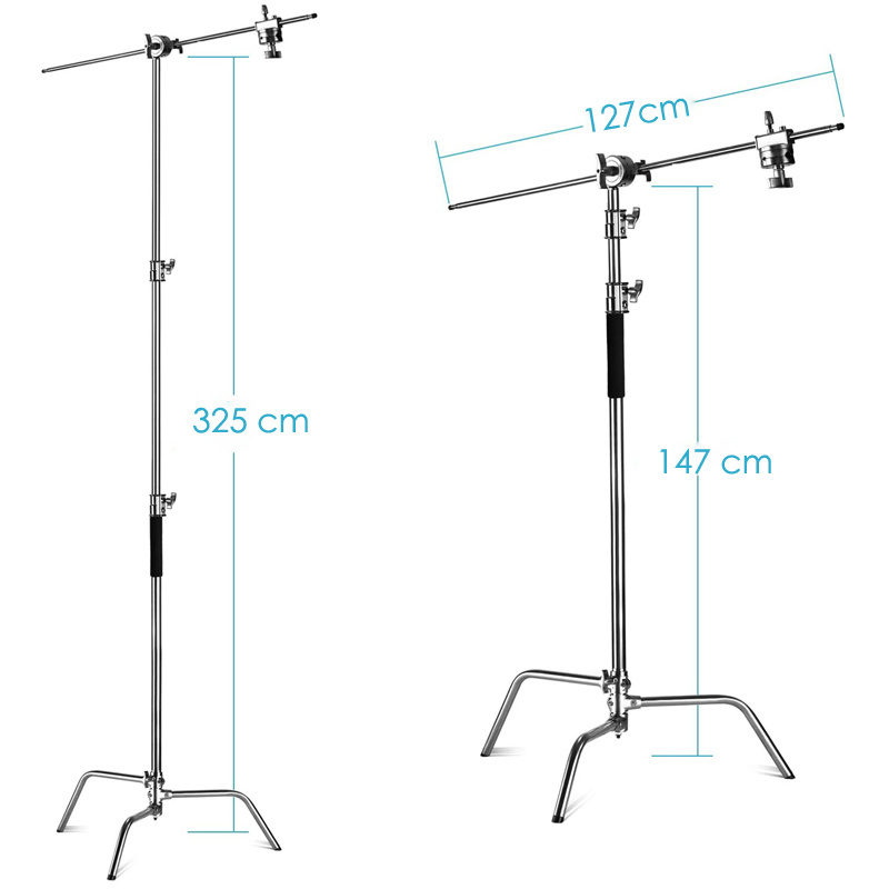 MagicLine 325CM Stainless Steel C Stand with Boom 09