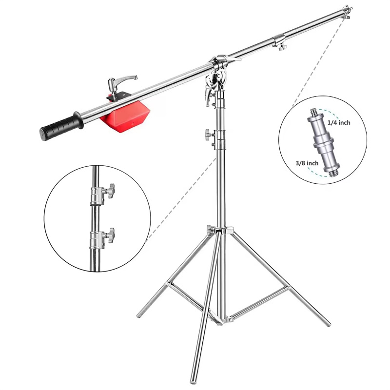 MagicLine Stainless Steel Boom Light Stand With Ho02