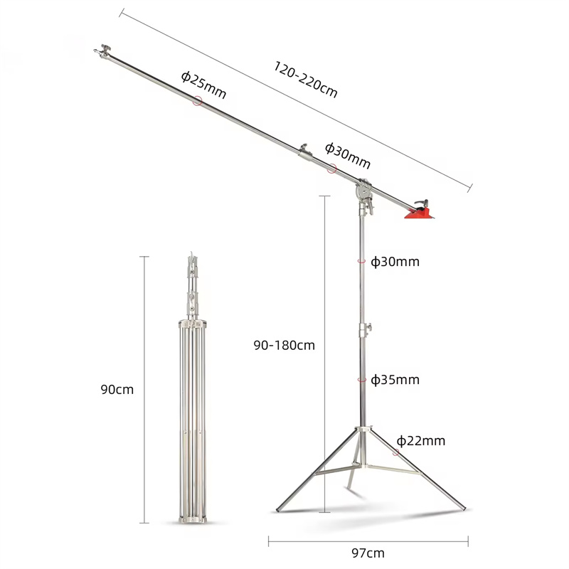 MagicLine Stainless Steel Boom Light Stand With Ho06